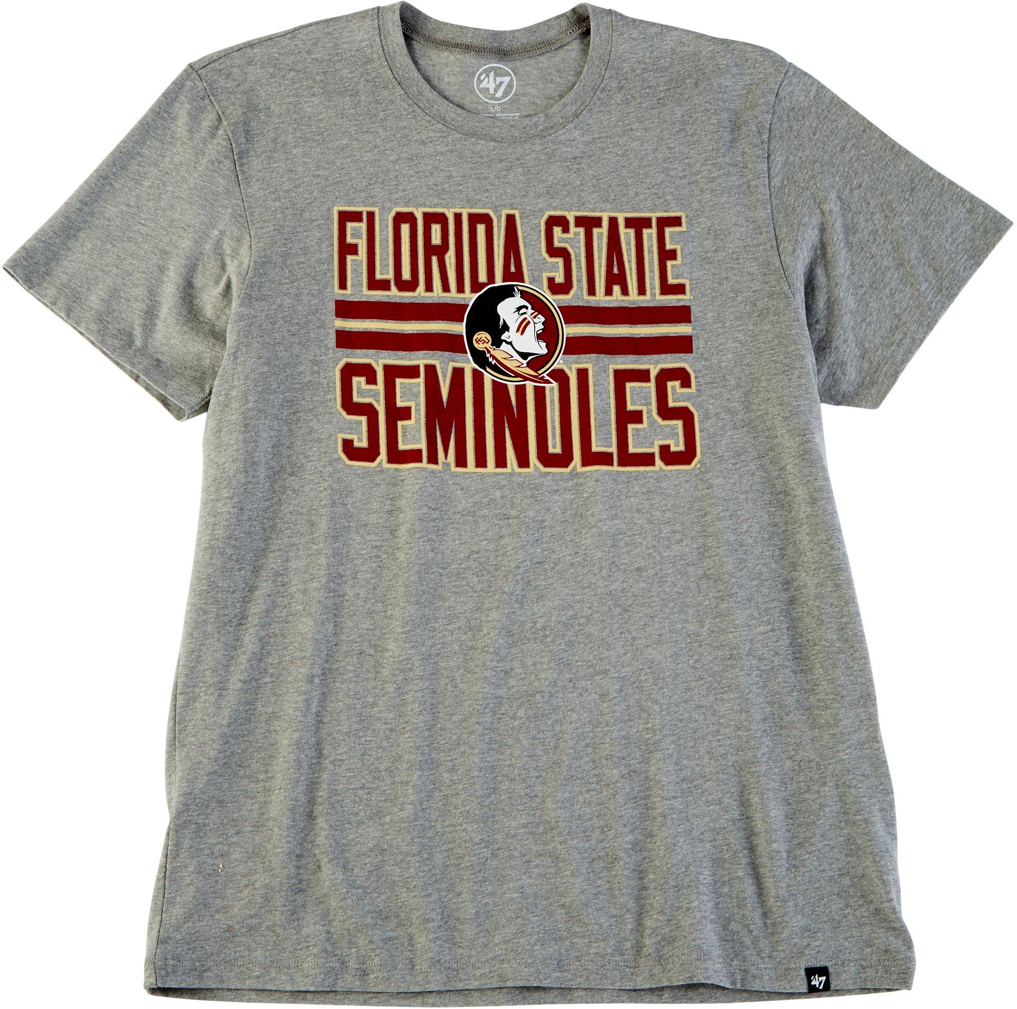 Florida State Mens Block Stripe Logo T-Shirt by