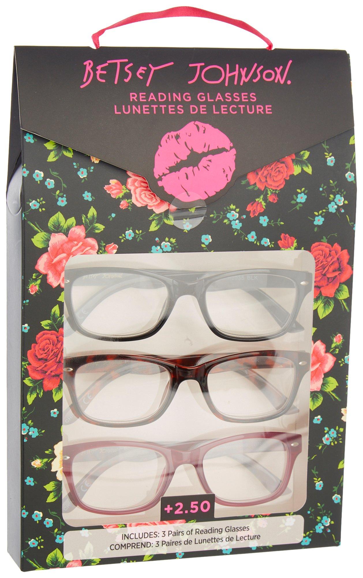 Womens 3-Pr. Rectangular Reading Glasses Set