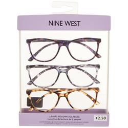 Womens 3-Pr. Rectangular Reading Glasses Set