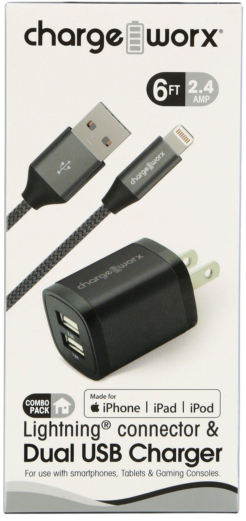 Lightning Connector and Dual USB Charger