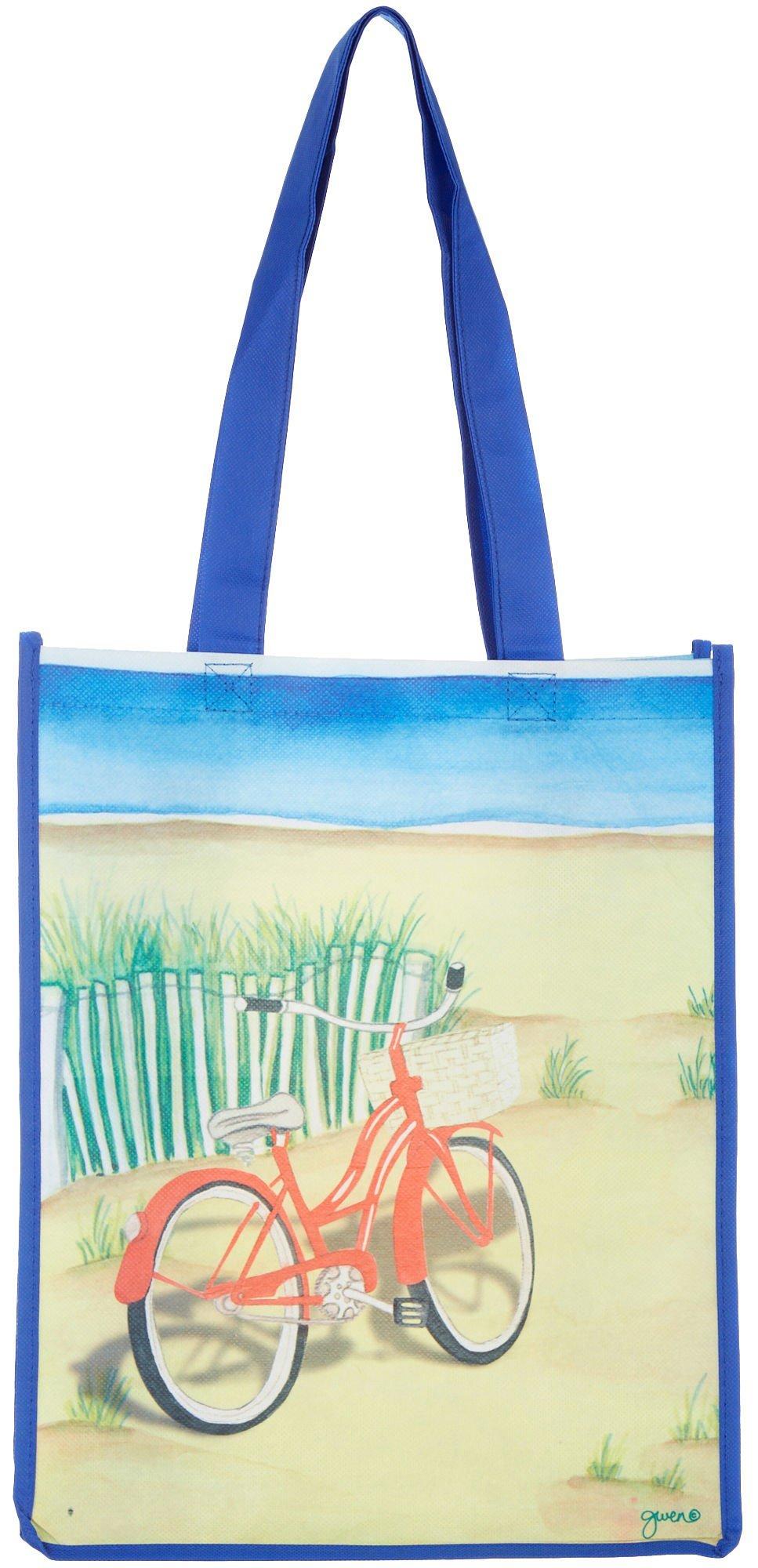 Beach Bike Print Shopping Tote Bag