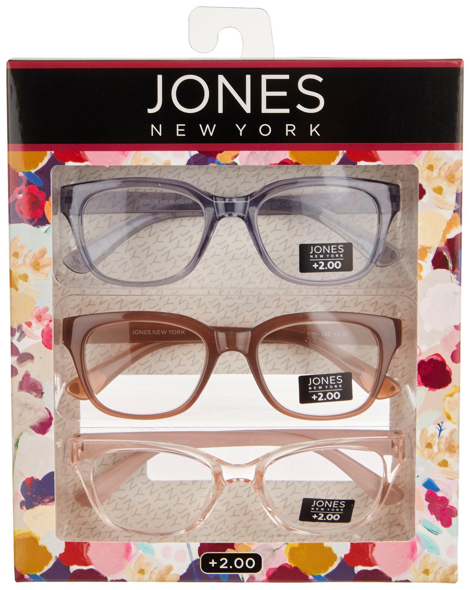 Jones New York Womens 3-Pk. Rectangular Reading Glasses Set