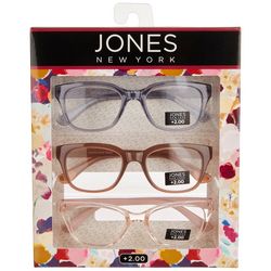 Jones New York Womens 3-Pk. Rectangular Reading Glasses Set