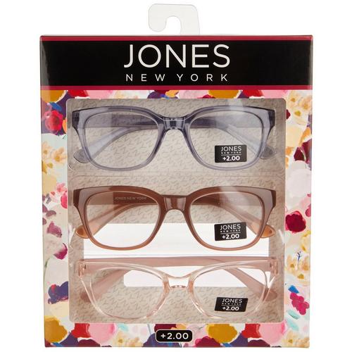 Jones New York Womens 3-Pk. Rectangular Reading Glasses