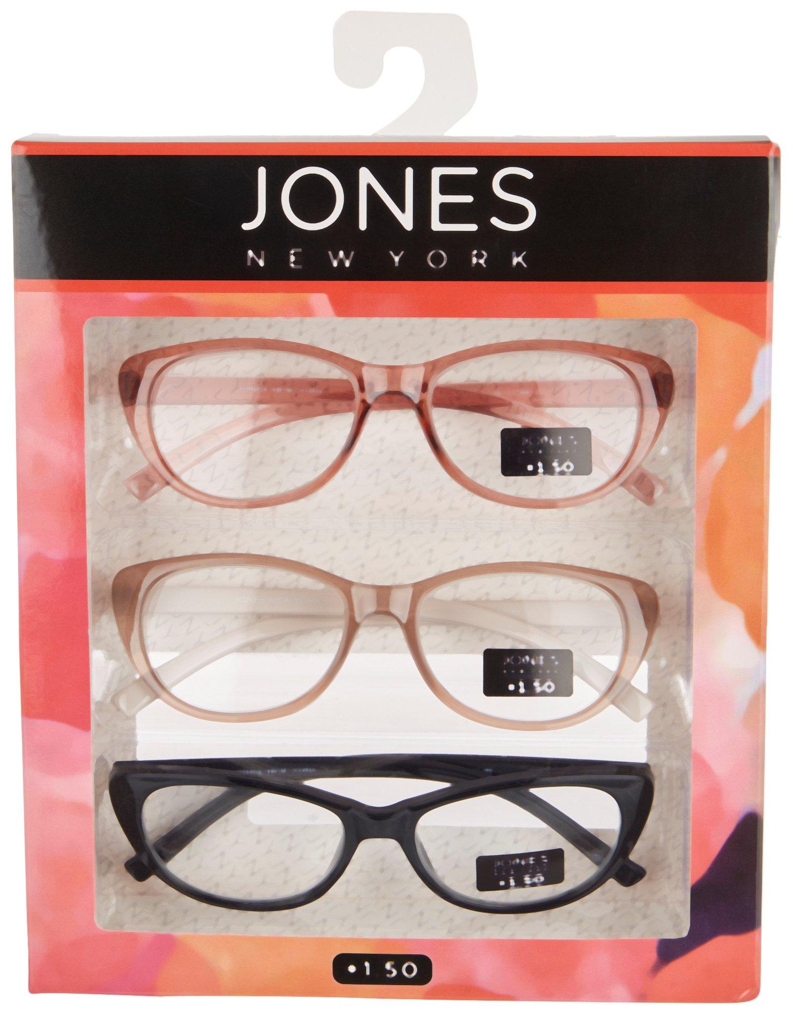 Jones New York Womens 3-Pr. Oval Reading Glasses