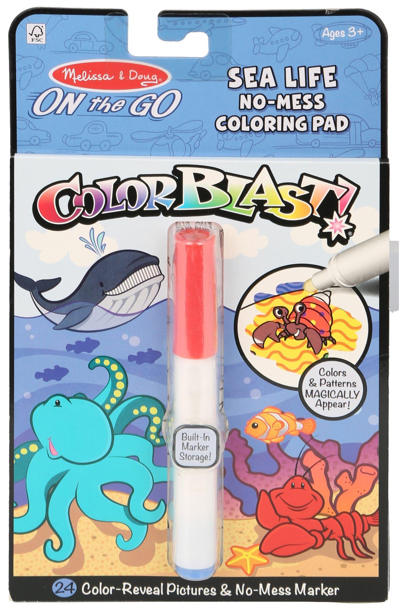 Color Blast Sea Life No-Mess Coloring Pad