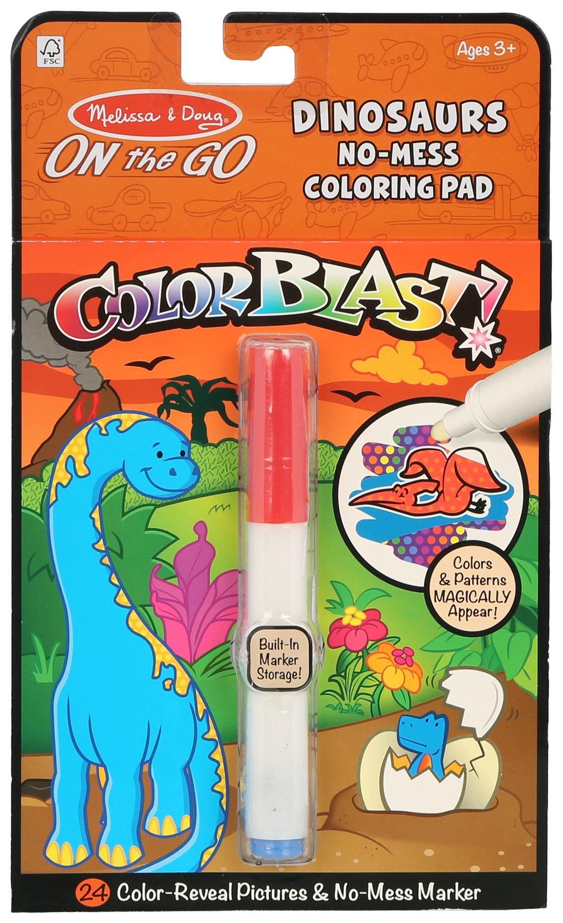 Color Blast Dinosaurs No-Mess Coloring Pad