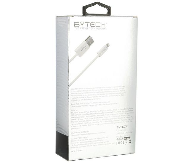 Bytech Apple Lightning Cable, 10 Ft, White 
