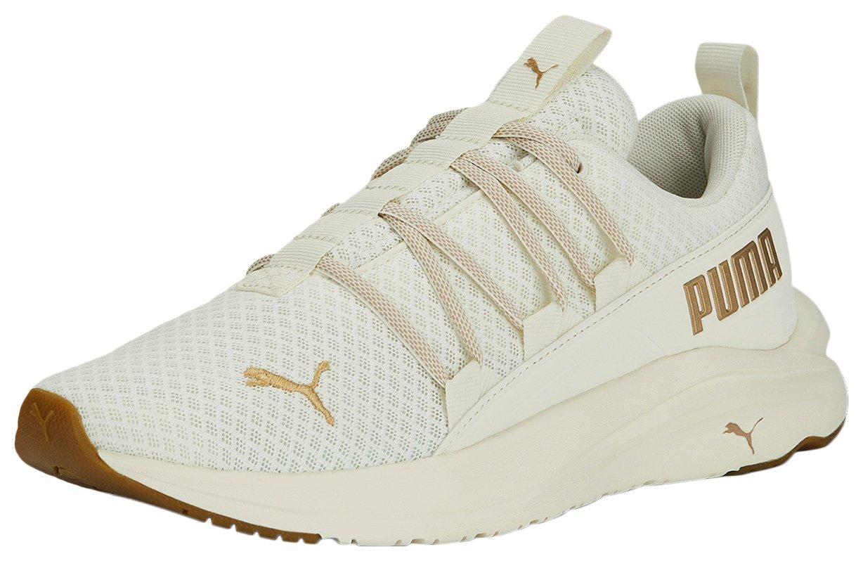 White and gold online puma shoes and purse