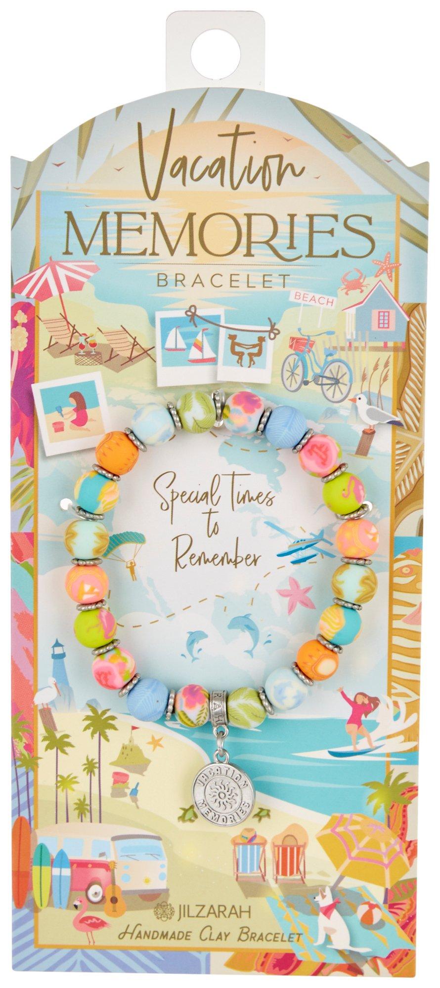 Handmade Bead Vacation Memories Stretch Bracelet