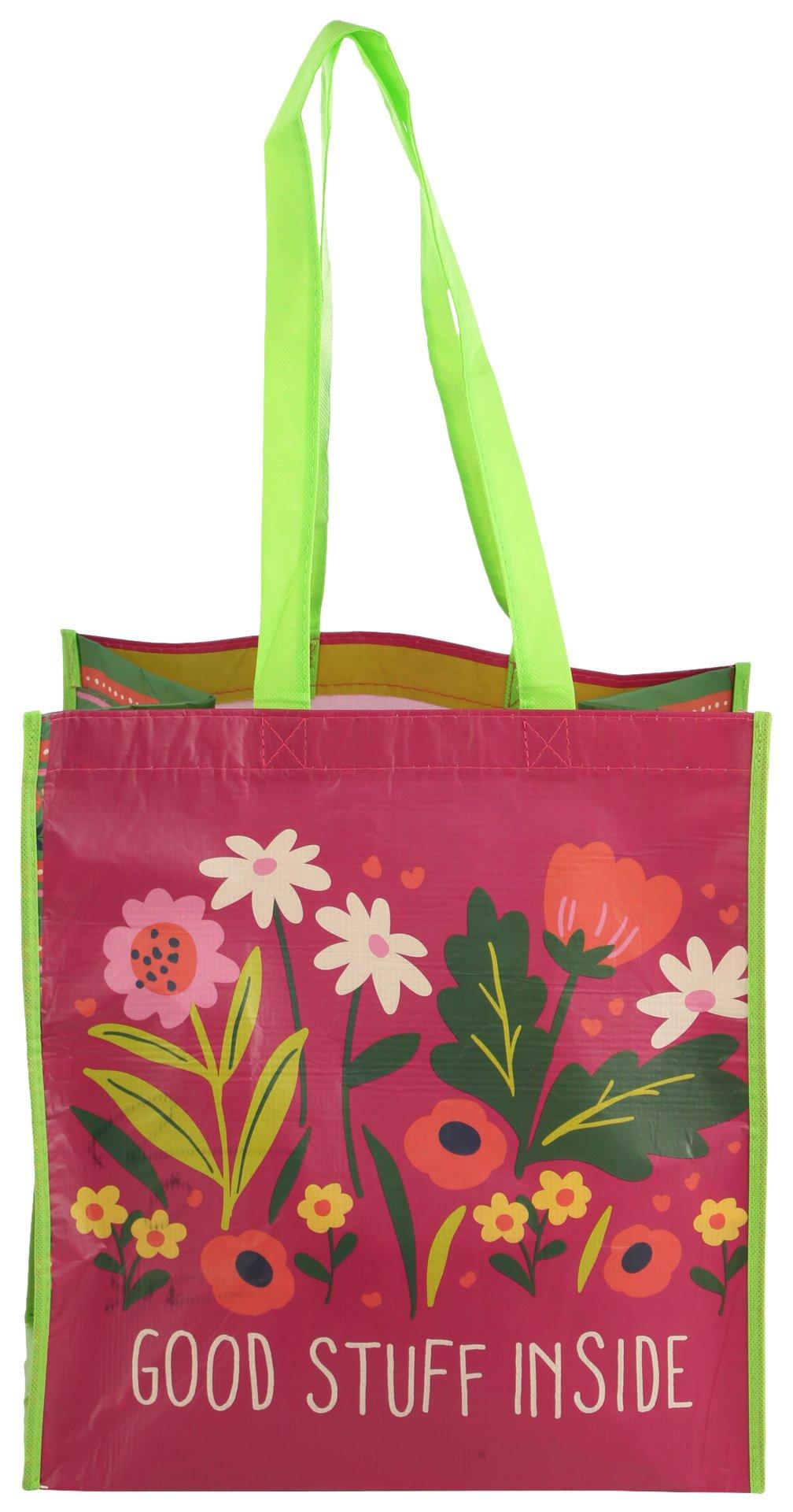 Good Stuff Inside Floral Recycled Reusable Tote Bag