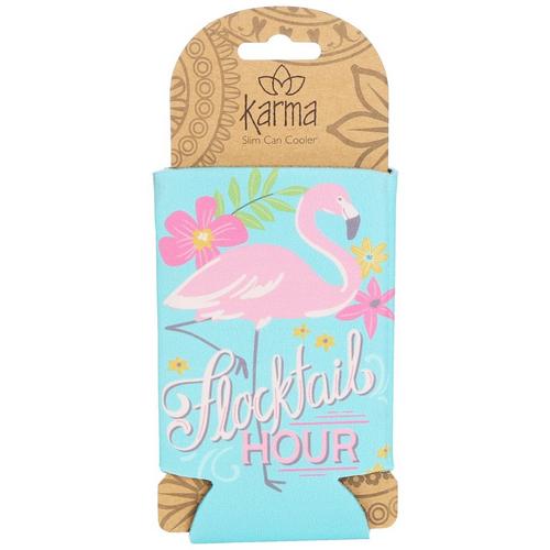 Karma Paradise Flamingo Flocktail Hour Slim Can Koozie