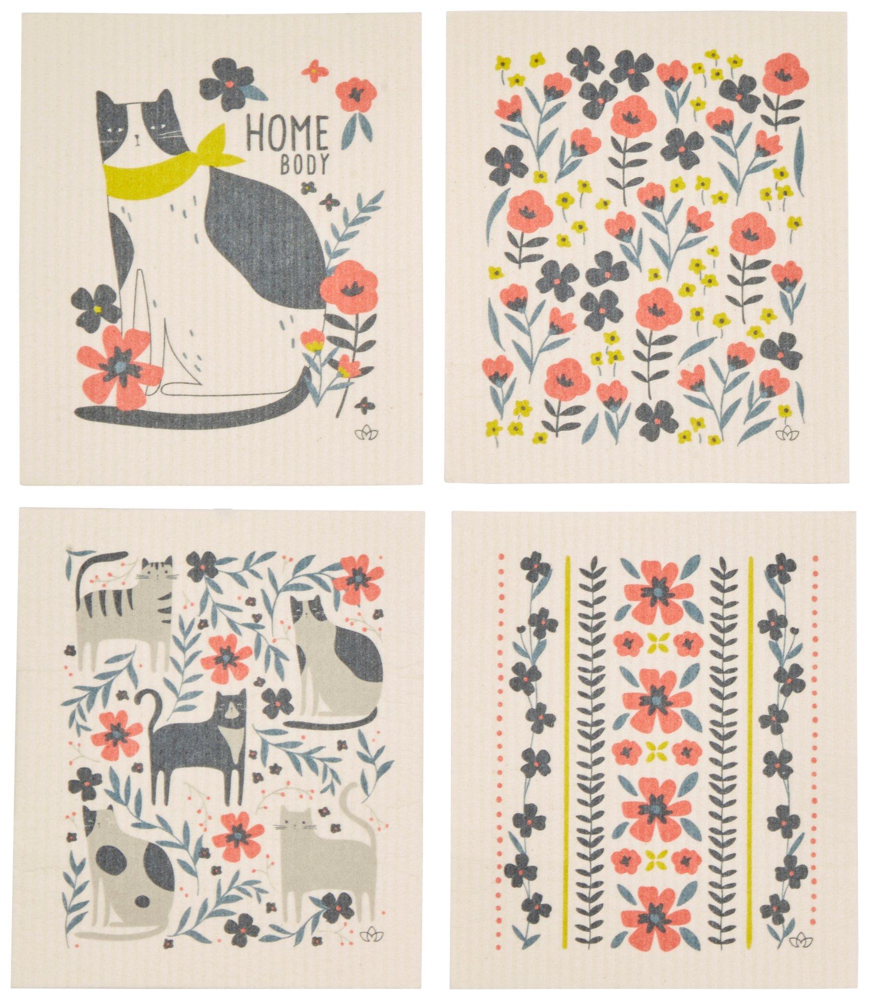 Cat Print Swedish Dishcloths