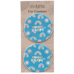 Karma 2-Pc. Rainbow Choose Happy Car Coaster Set