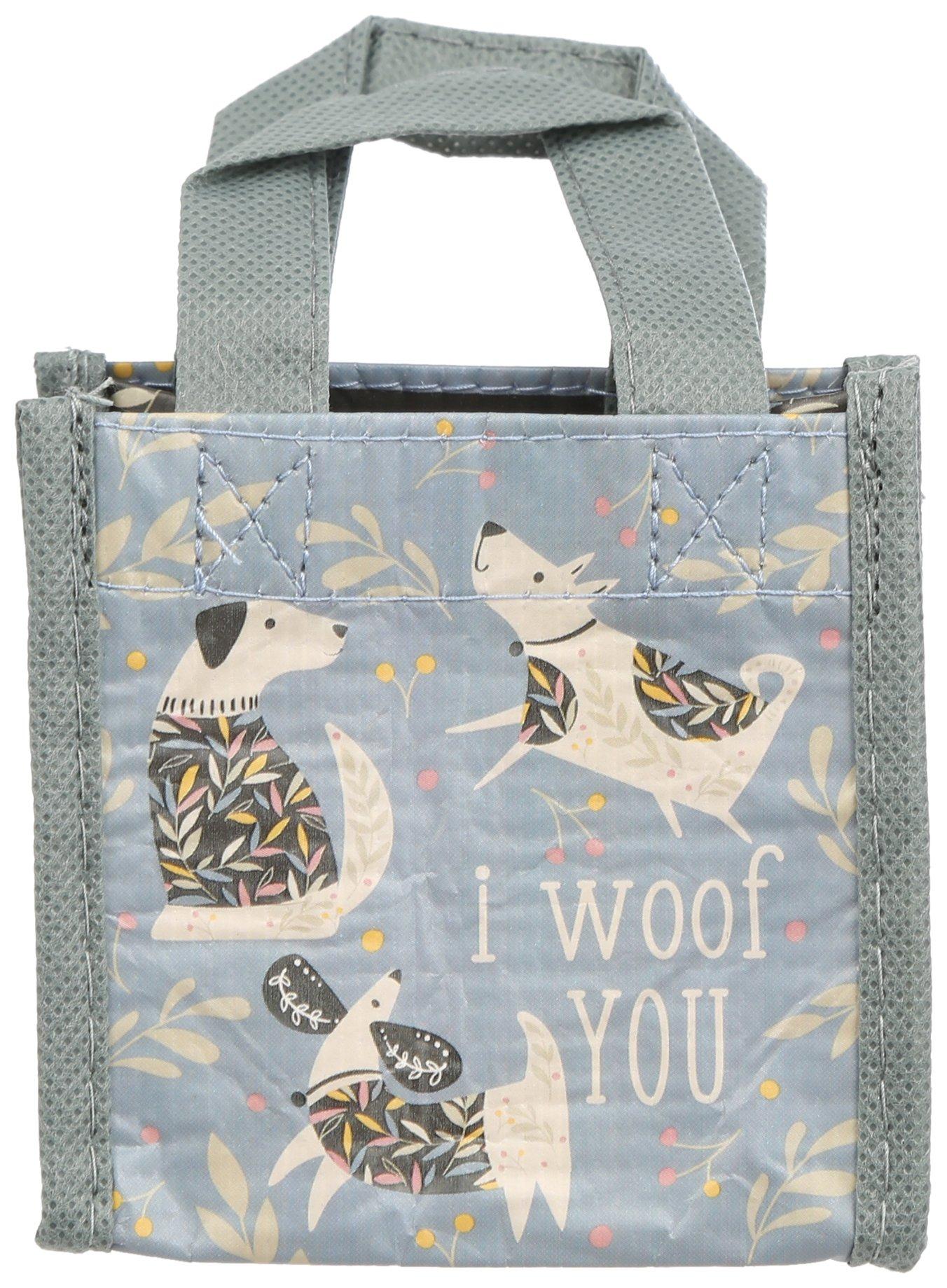 I Woof You Dog Print Reusable Mini Gift Tote Bag
