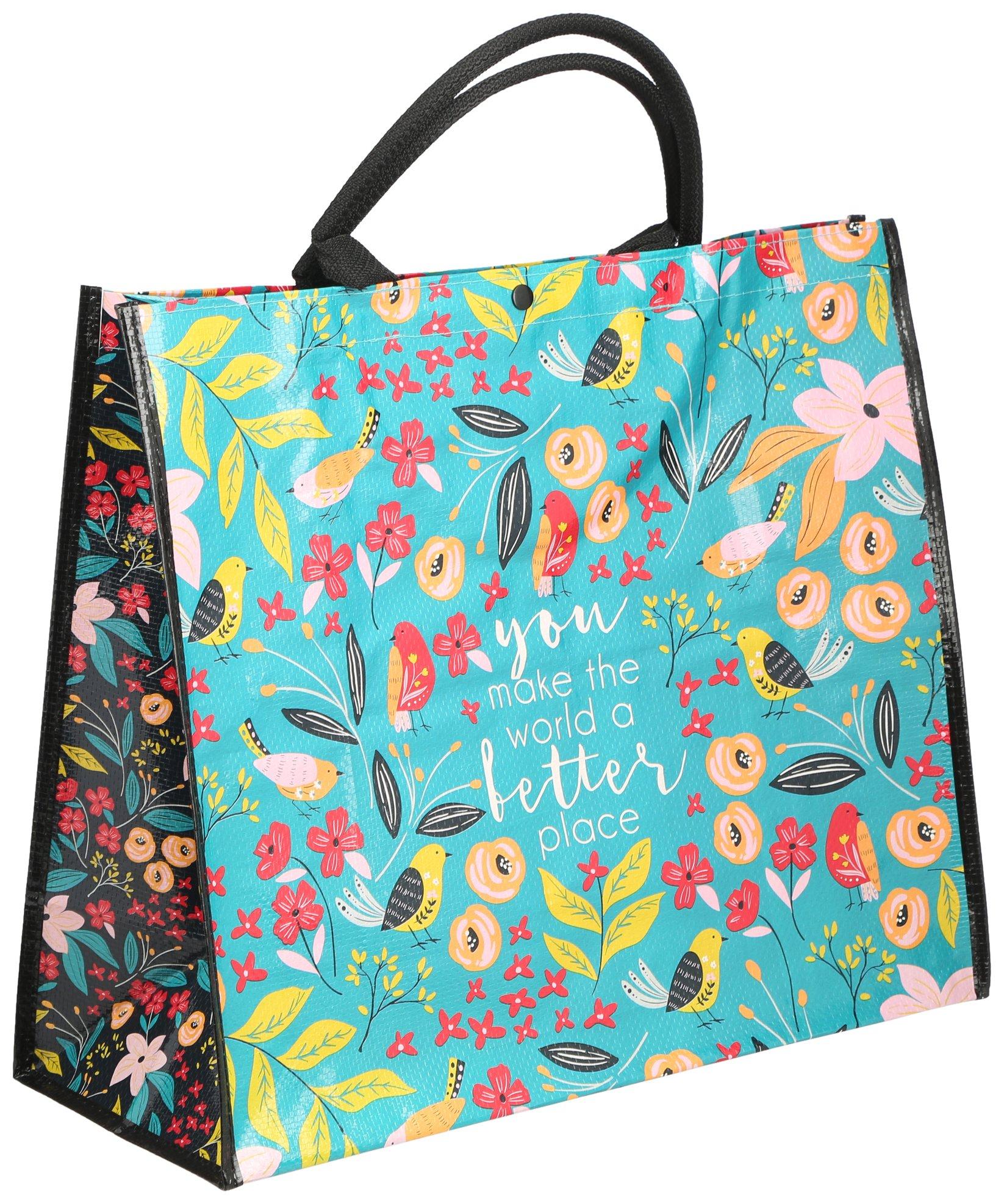 Better Place Flower Print Reusable Tote