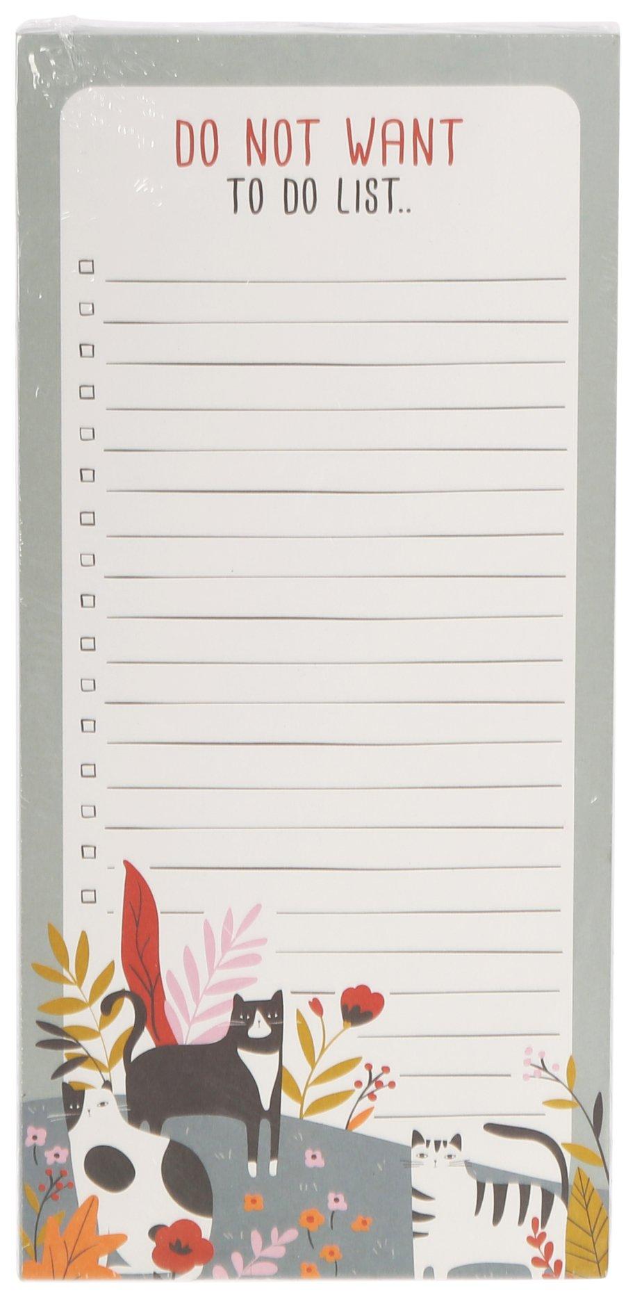 Cat Print Long Magnetic Lined Note Pad