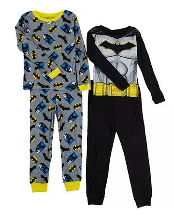 Big Boys 4 piece Black grey and yellow Pajama Set