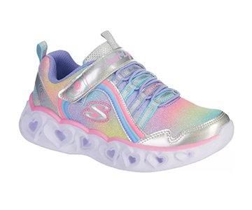 Kids Heart Lights Rainbow Multi Lux Sneakers