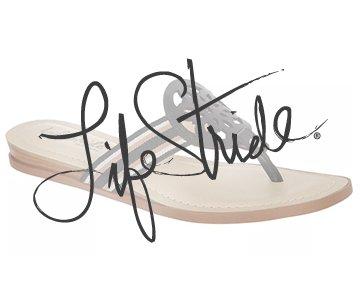 Life Stride Womens Cream Sandals