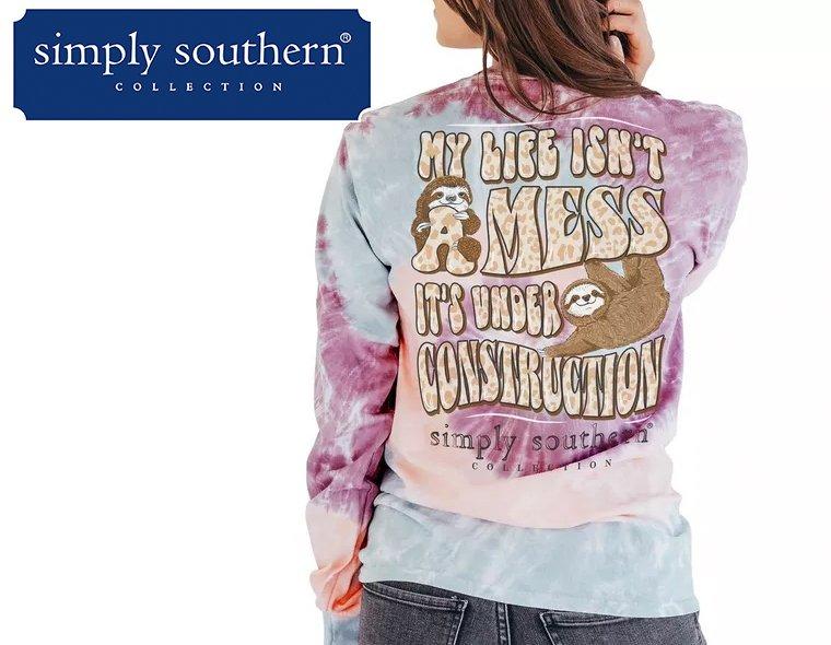 Simply Southern Juniors Under Construction Long Sleeve Top