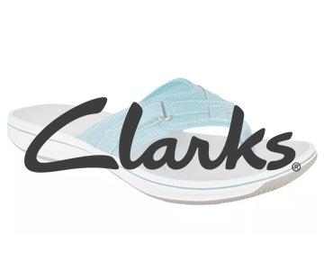 Clarks Womens Aqua Color Cloudsteppers Breeze Sea Flip Flops