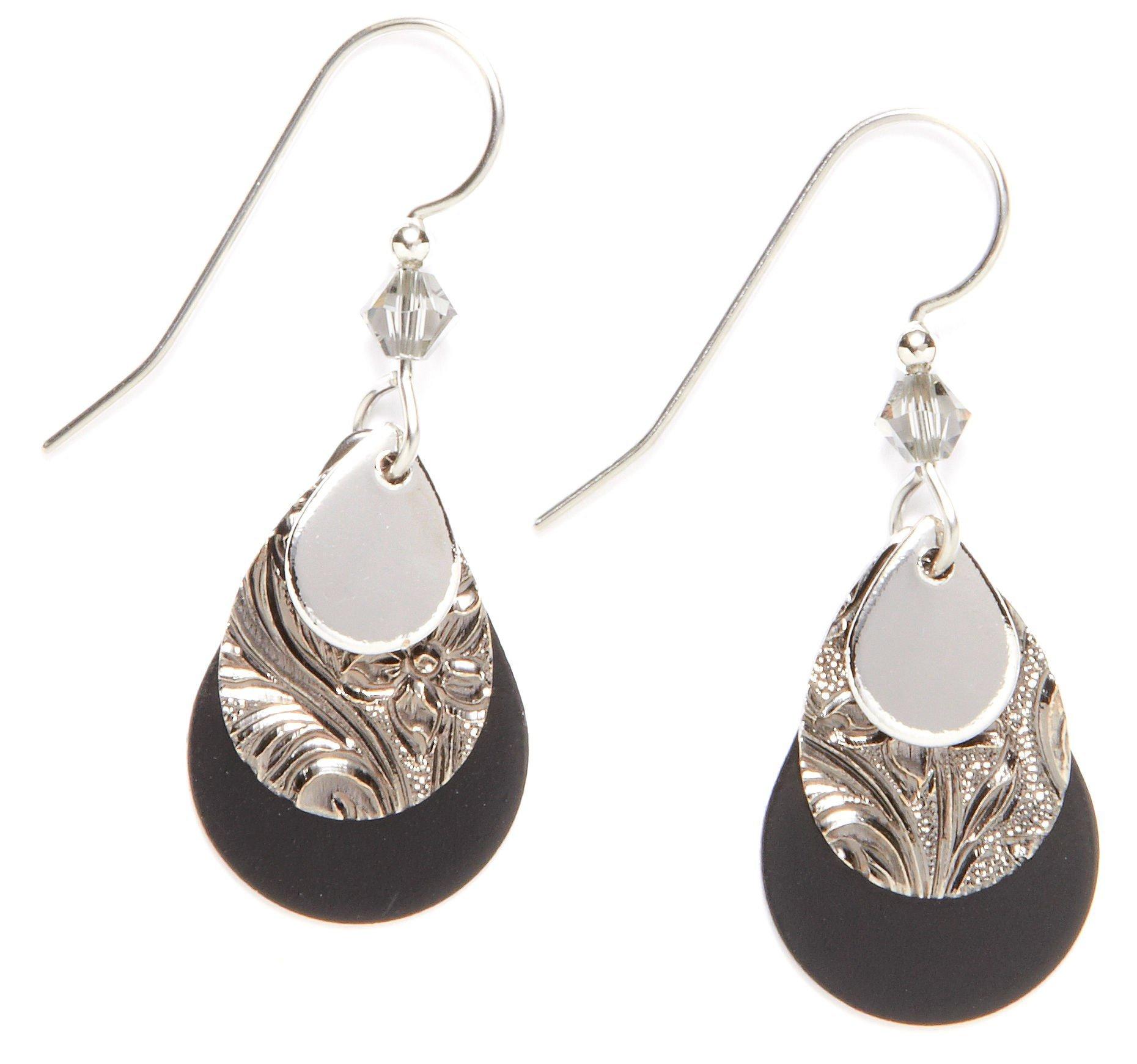 Silver Forest Black Teardrop Earrings | Bealls Florida