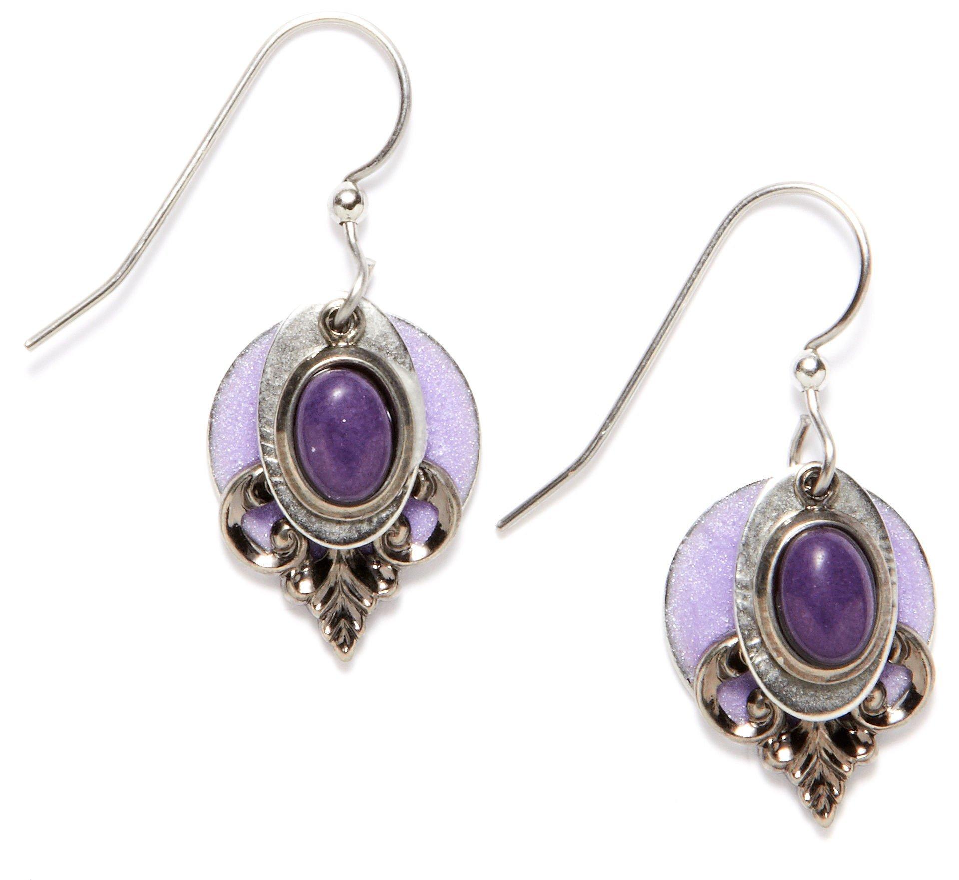 Silver Forest Purple Jade Drop Earrings | Bealls Florida