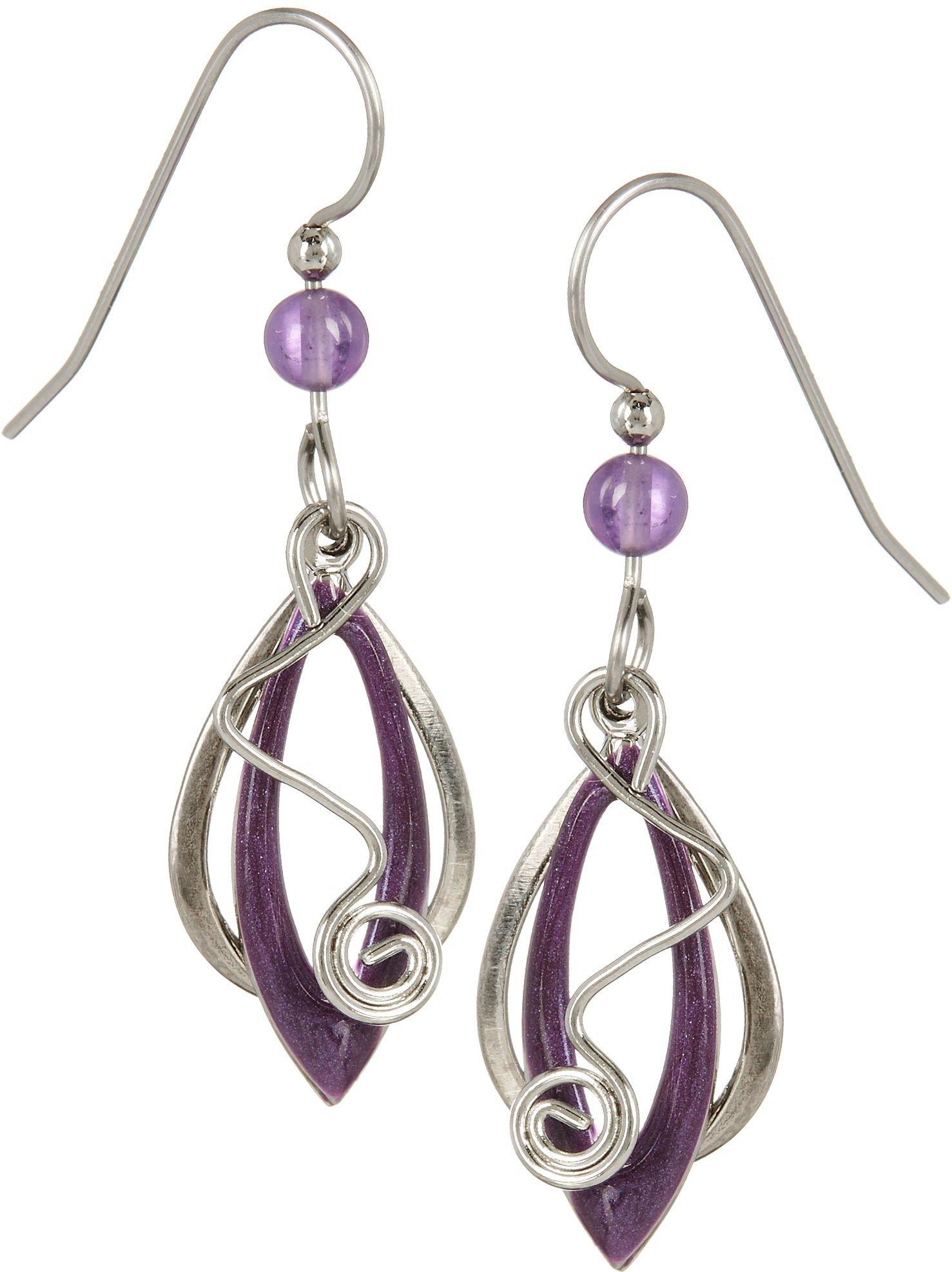 Silver Forest Purple & Silver Tone Earrings | Bealls Florida