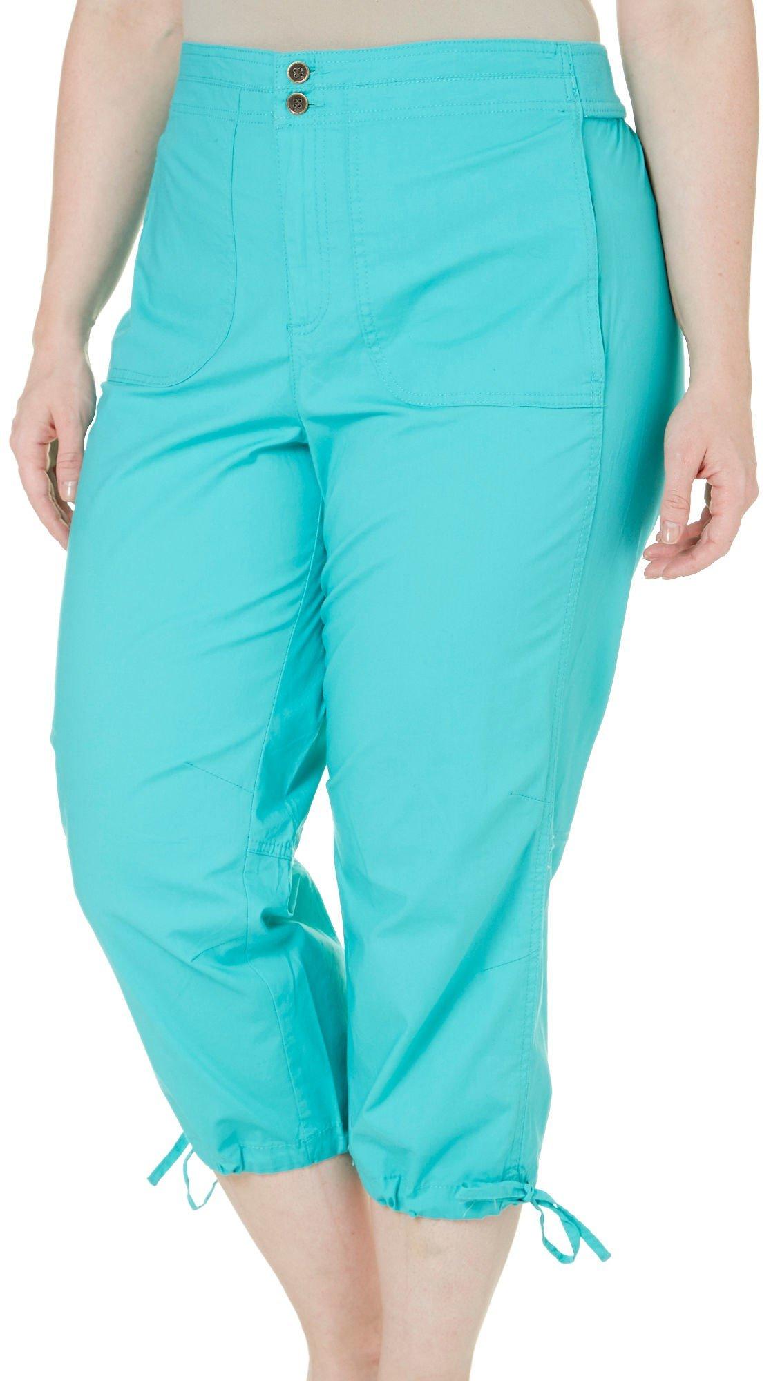 Coral Bay Petite Drawstring Twill Capris | Bealls Florida